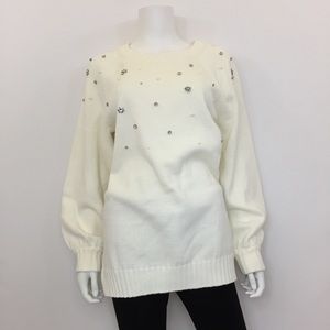 Karl Lagerfeld Rhinestone Pearl Sweater